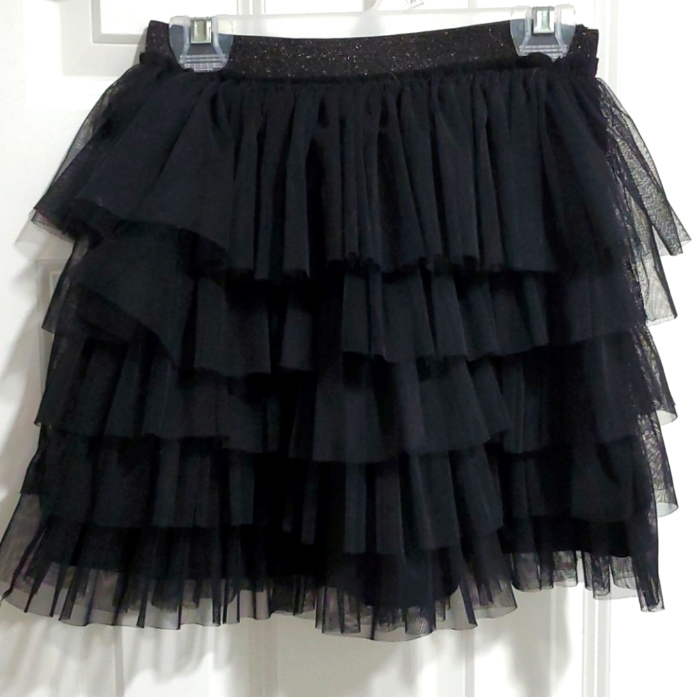 Zara kids girls skirt black ruffles 11 12
